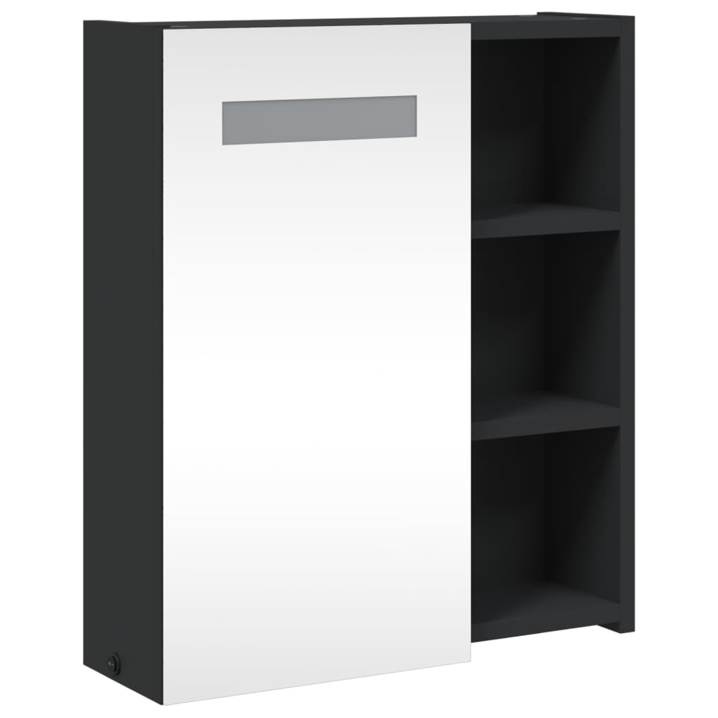 Bathroom Mirror Cabinet with LED Light Black 45x13x52 cm - Bend