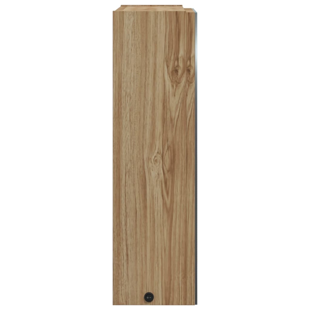 Bathroom Mirror Cabinet with LED Light Oak 45x13x52 cm - Bend