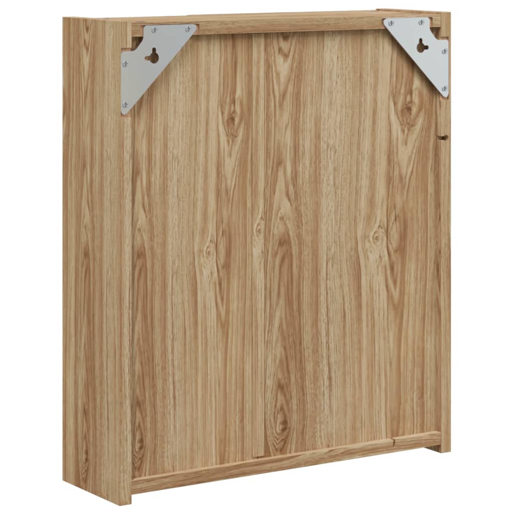 Bathroom Mirror Cabinet with LED Light Oak 45x13x52 cm - Bend