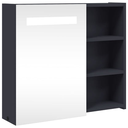 Bathroom Mirror Cabinet with LED Light Grey 60x13x52 cm - Bend