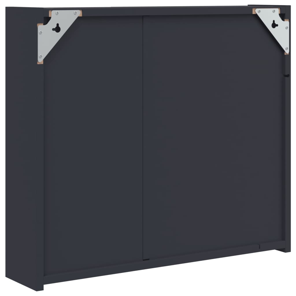 Bathroom Mirror Cabinet with LED Light Grey 60x13x52 cm - Bend