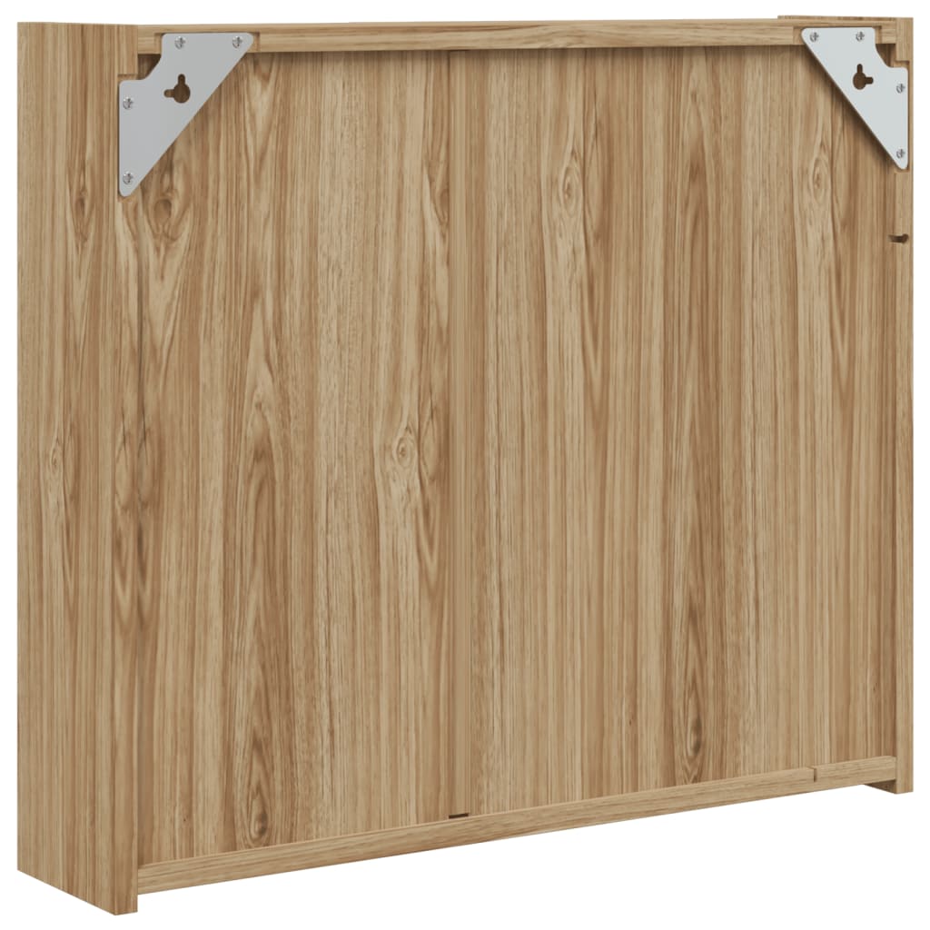 Bathroom Mirror Cabinet with LED Light Oak 60x13x52 cm - Bend