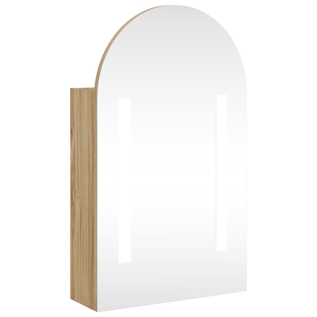 Bathroom Mirror Cabinet with LED Light Arched Design 42x13x70 cm - Bend