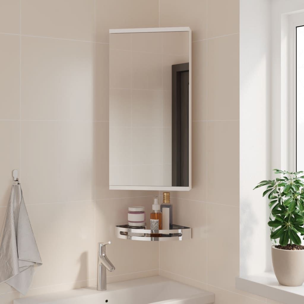 Corner Bathroom Mirror Cabinet White 30x24x60 cm - Bend