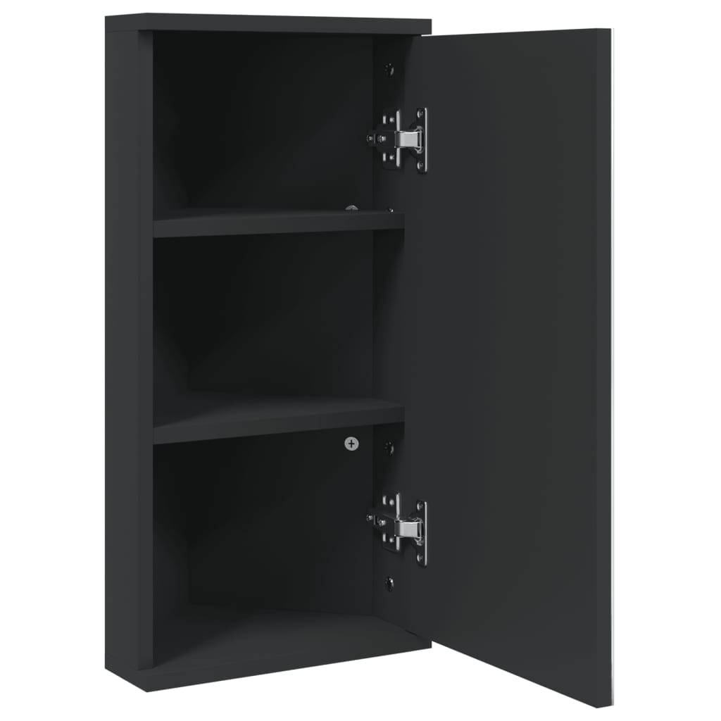 Corner Bathroom Mirror Cabinet Black 30x24x60 cm - Bend