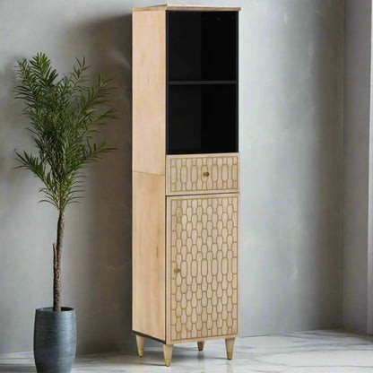 Mango Wood Bathroom Storage Cabinet - Bend