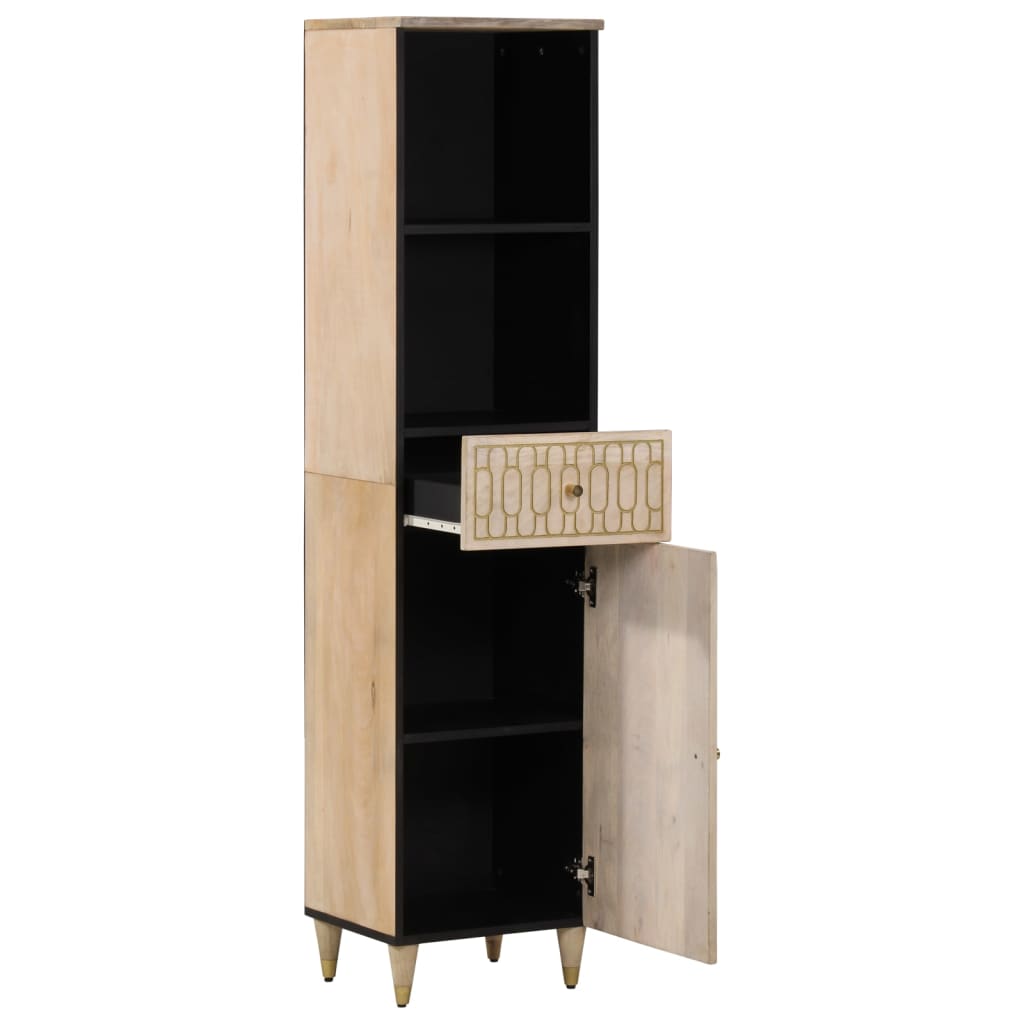 Mango Wood Bathroom Storage Cabinet - Bend