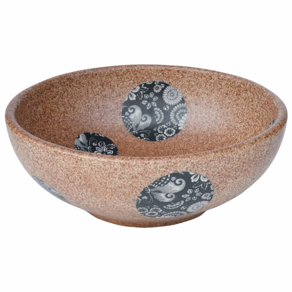 Countertop Basin Brown and Blue Round Φ41x14 cm Ceramic - Bend