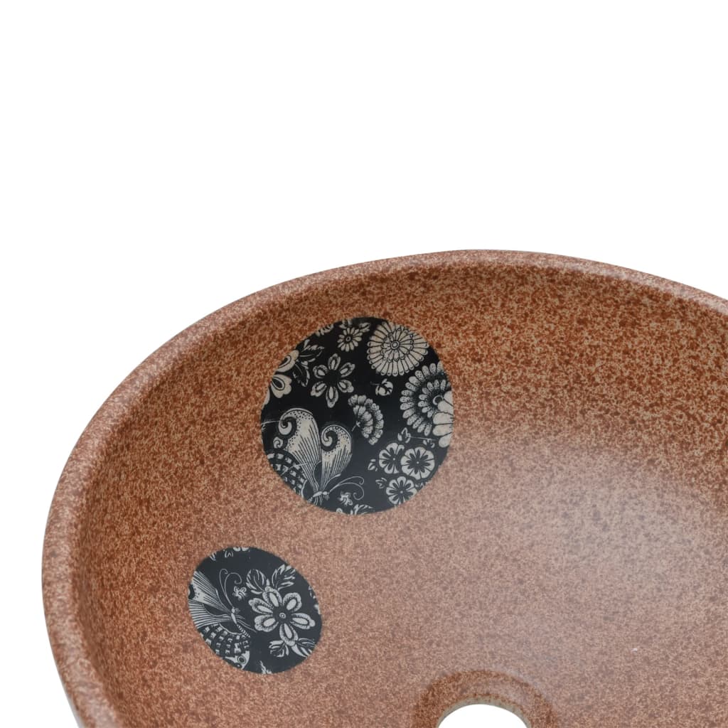 Countertop Basin Brown and Blue Round Φ41x14 cm Ceramic - Bend