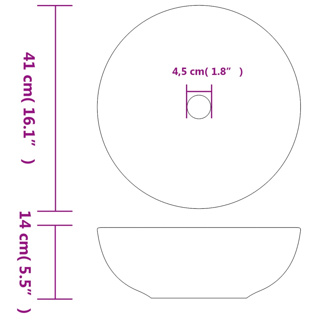 Countertop Basin Brown and Blue Round Φ41x14 cm Ceramic - Bend