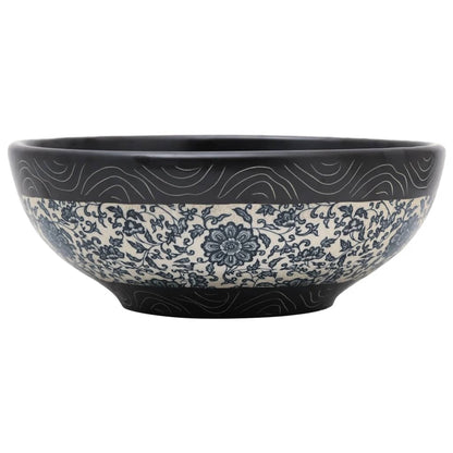 Countertop Basin Black and Blue Round Φ41x14 cm Ceramic - Bend