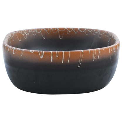 Countertop Basin Black and Orange Oval 47x33x13 cm Ceramic - Bend