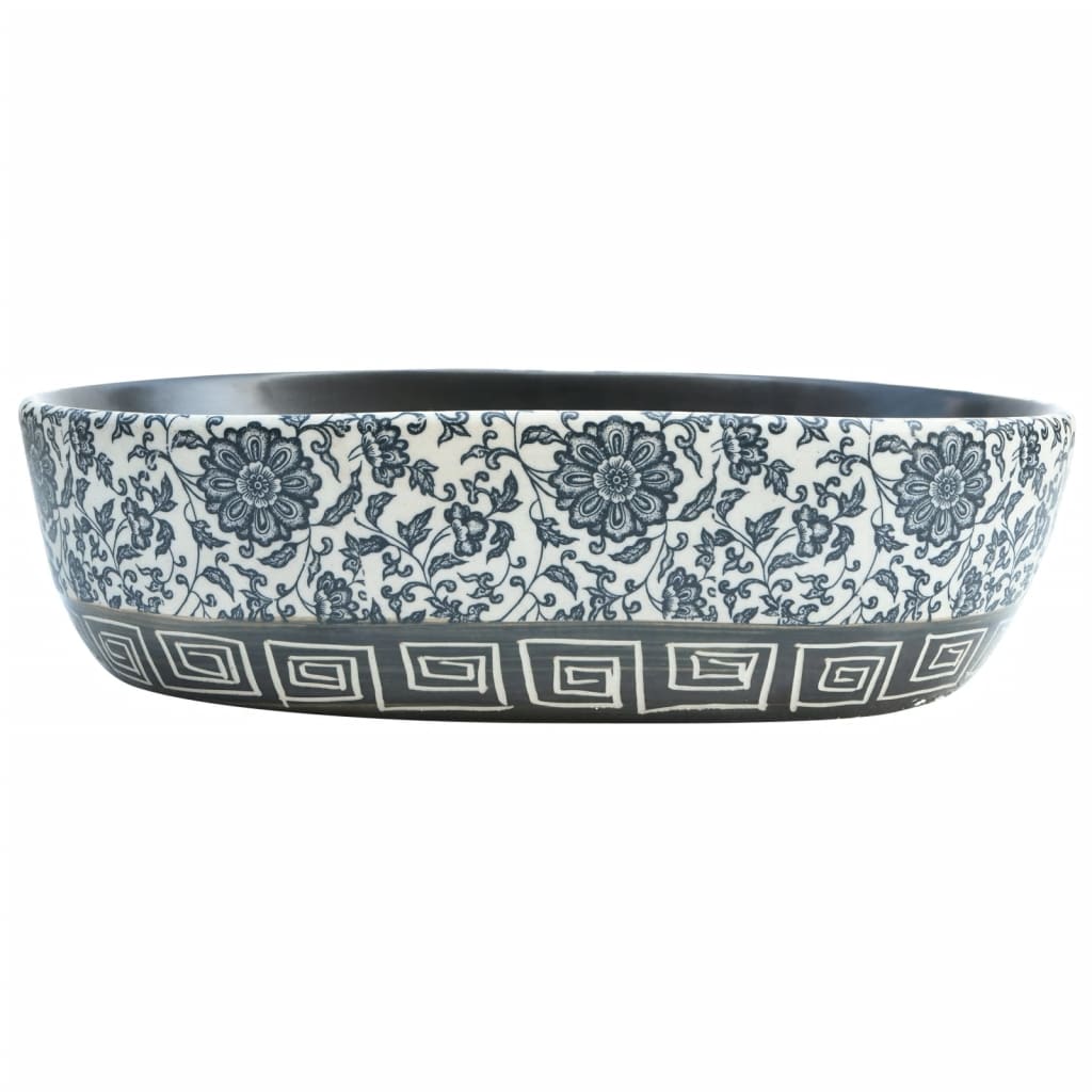 Countertop Basin Black and Blue Oval 47x33x13 cm Ceramic - Bend