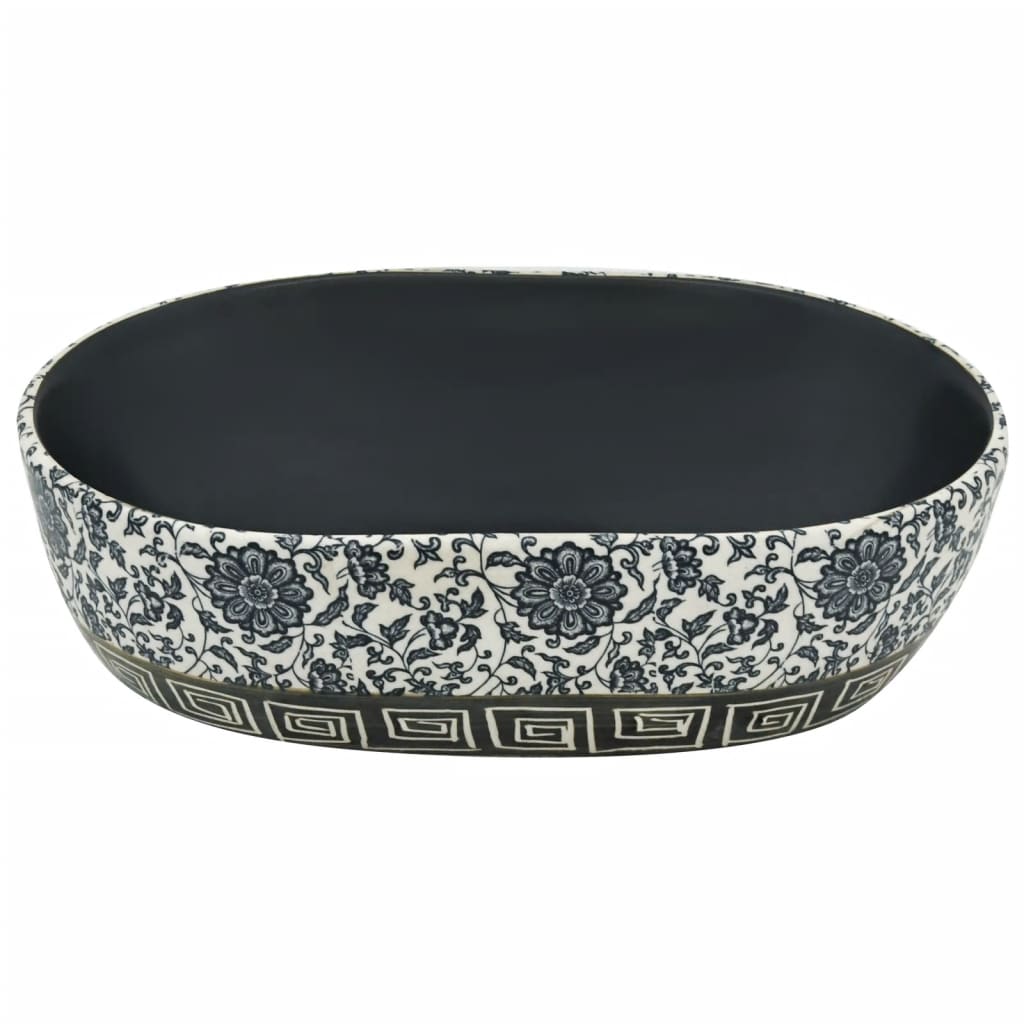 Countertop Basin Black and Blue Oval 47x33x13 cm Ceramic - Bend