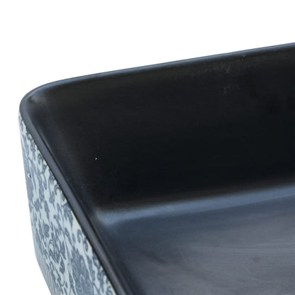 Countertop Basin Black and Blue Rectangular 46x35.5x13 cm Ceramic - Bend