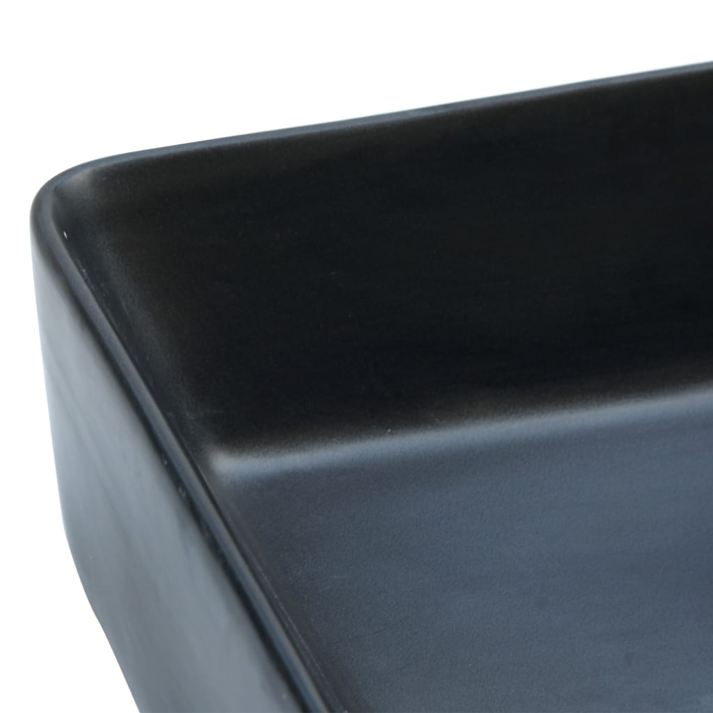 Countertop Basin Black Rectangular 46x35.5x13 cm Ceramic