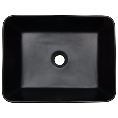 Countertop Basin Black and Brown Rectangular 46x35.5x13 cm Ceramic