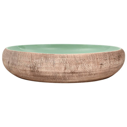 Countertop Basin Green and Brown Oval 59x40x15 cm Ceramic - Bend