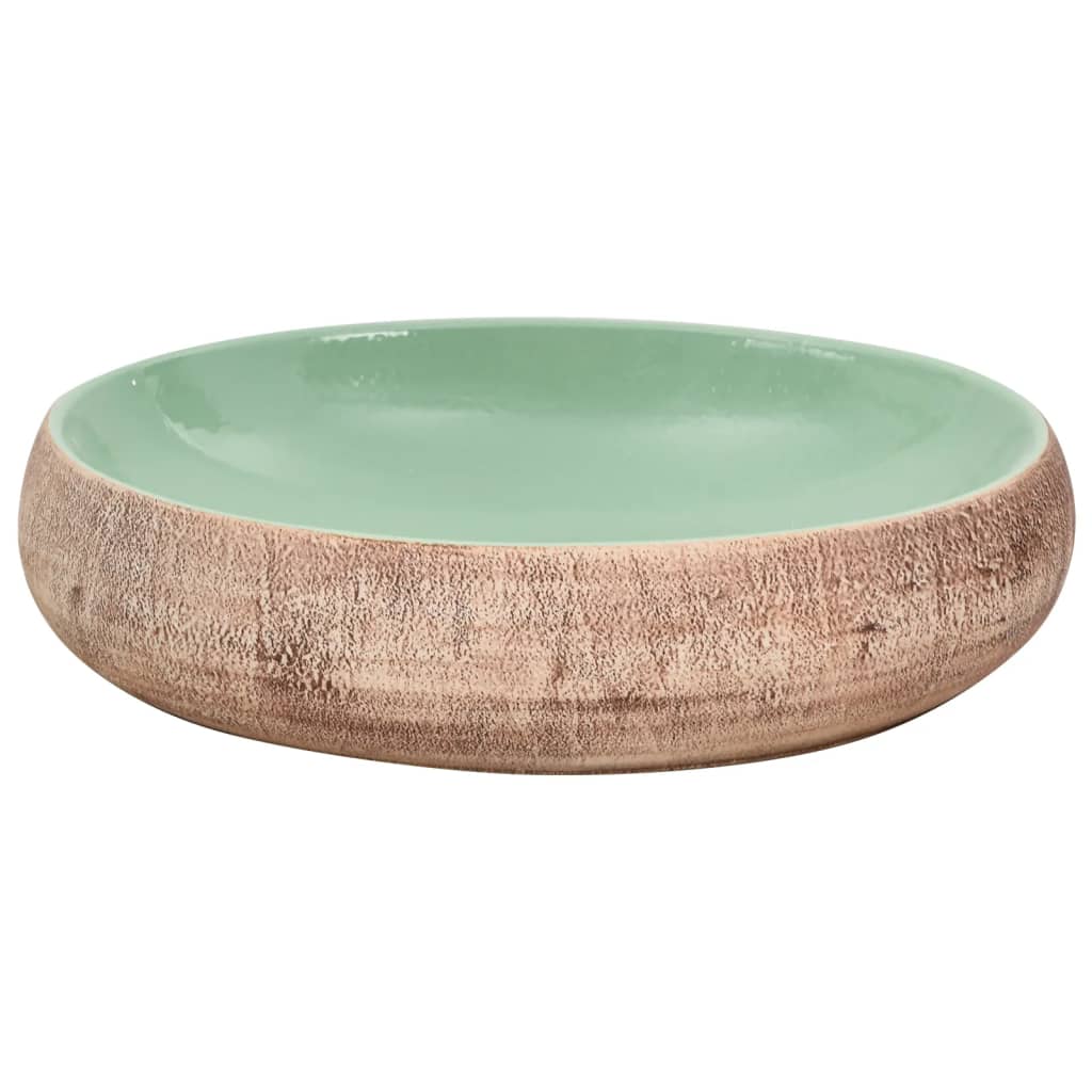 Countertop Basin Green and Brown Oval 59x40x15 cm Ceramic - Bend