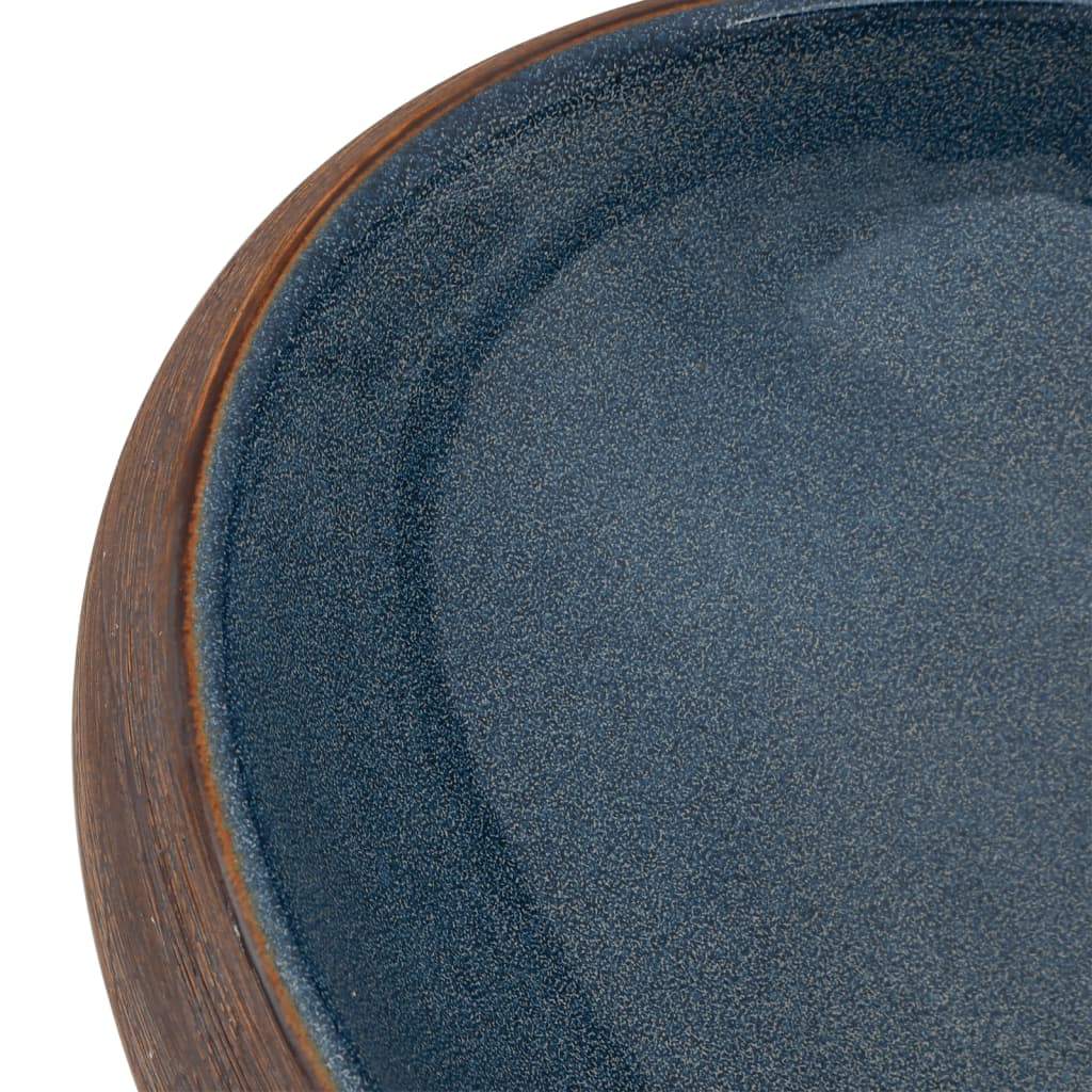 Countertop Basin Brown and Blue Oval 59x40x15 cm Ceramic - Bend