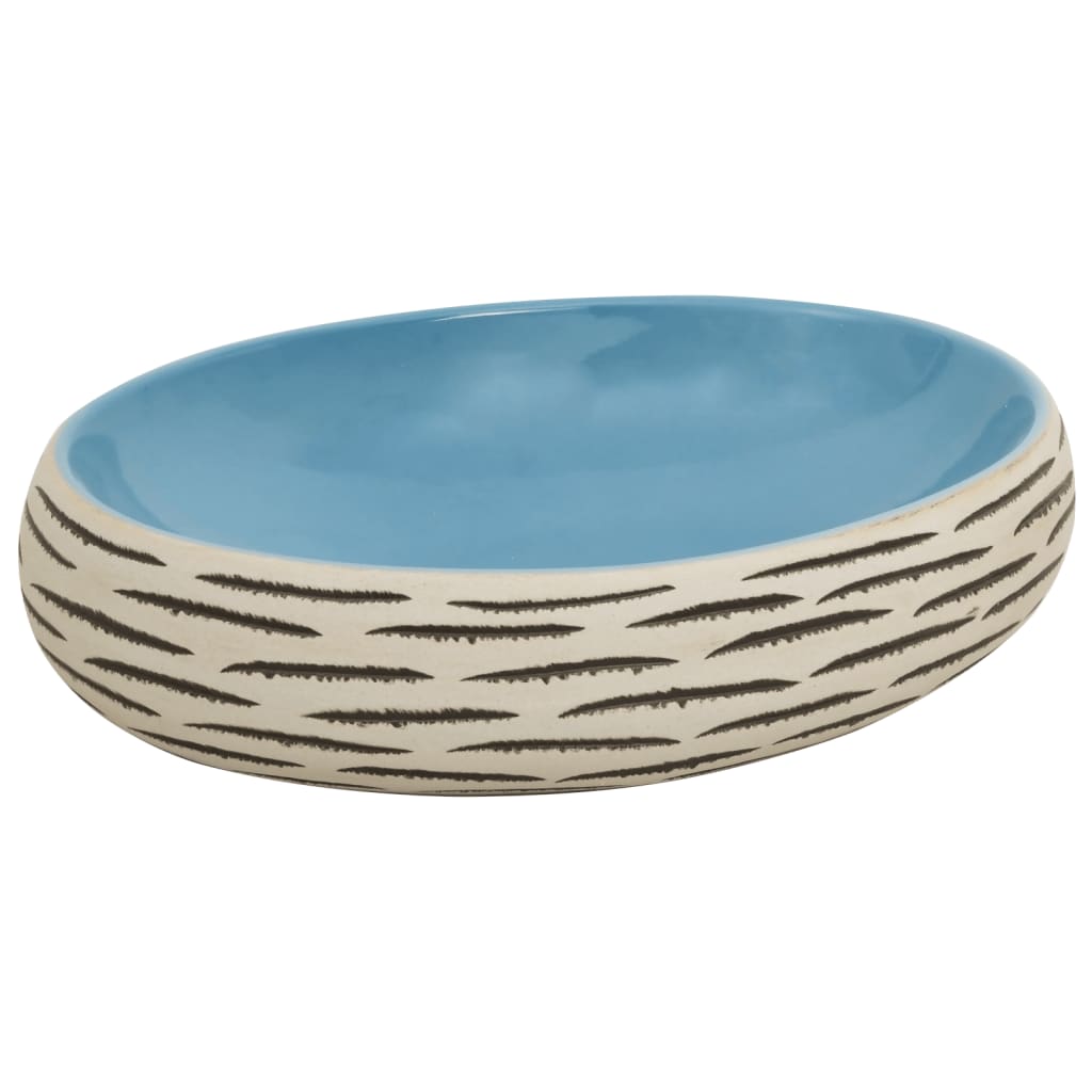 Countertop Basin Multicolour Oval 59x40x15 cm Ceramic - Bend