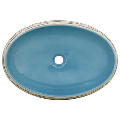 Countertop Basin Multicolour Oval 59x40x15 cm Ceramic - Bend