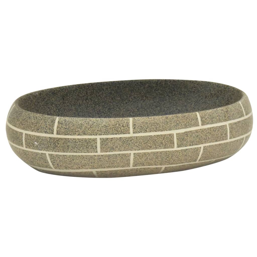 Countertop Basin Multicolour Oval 59x40x15 cm Ceramic - Bend