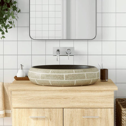 Countertop Basin Multicolour Oval 59x40x15 cm Ceramic - Bend