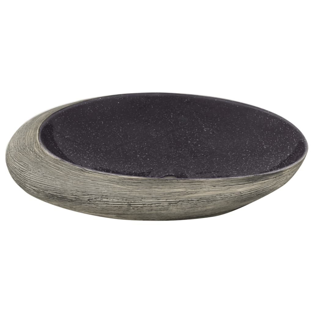 Countertop Basin Purple and Grey Oval 59x40x14 cm Ceramic - Bend