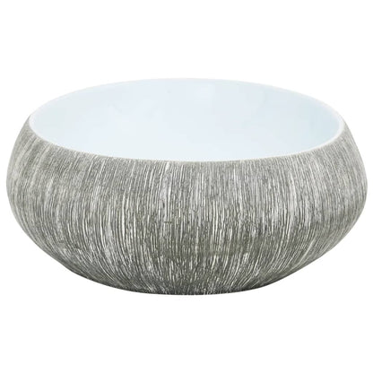 Countertop Basin Grey and Blue Oval 59x40x15 cm Ceramic - Bend