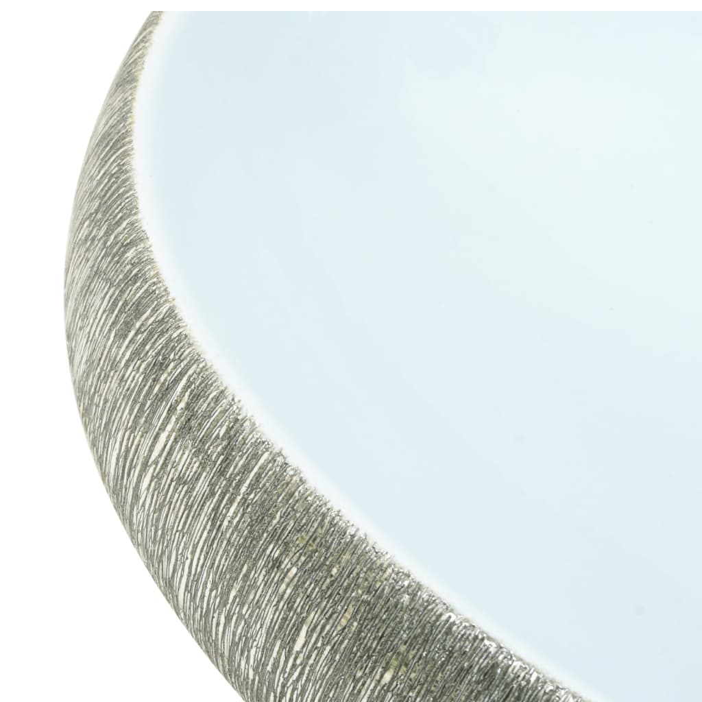 Countertop Basin Grey and Blue Oval 59x40x15 cm Ceramic - Bend