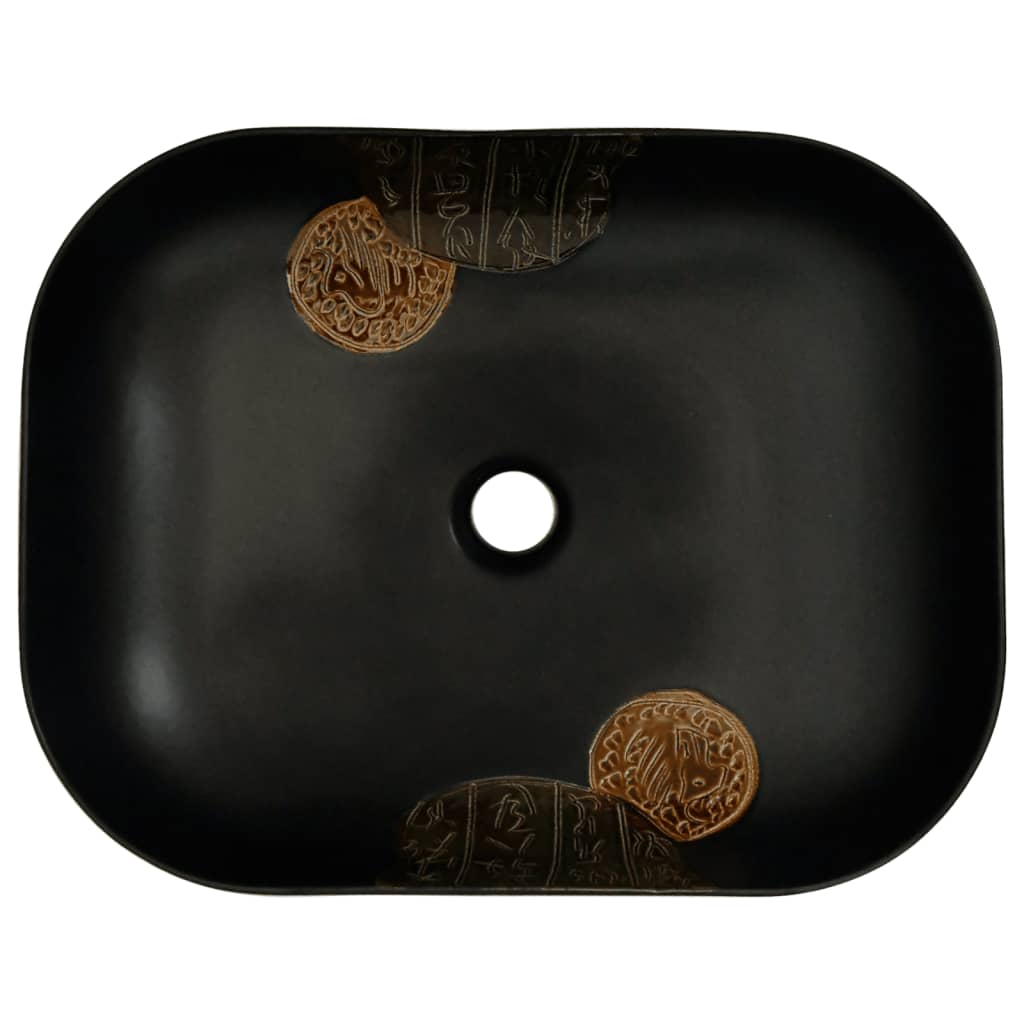 Countertop Basin Black Rectangular 48x37.5x13.5 cm Ceramic - Bend