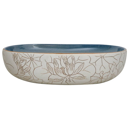 Countertop Basin Sand and Blue Oval 59x40x14 cm Ceramic - Bend