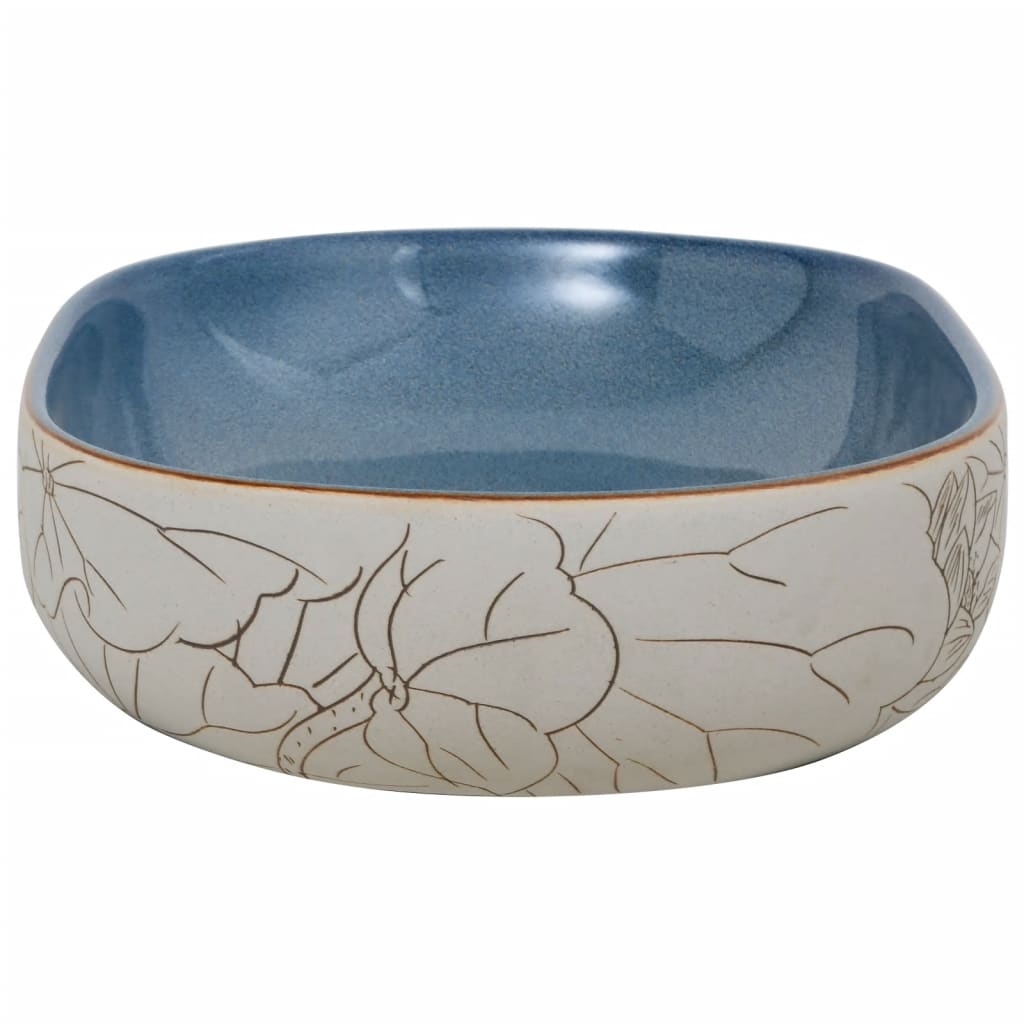 Countertop Basin Sand and Blue Oval 59x40x14 cm Ceramic - Bend