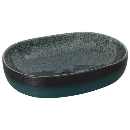 Countertop Basin Turquoise Oval 59x40x14 cm Ceramic - Bend