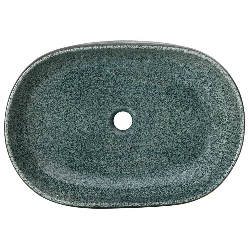 Countertop Basin Turquoise Oval 59x40x14 cm Ceramic - Bend