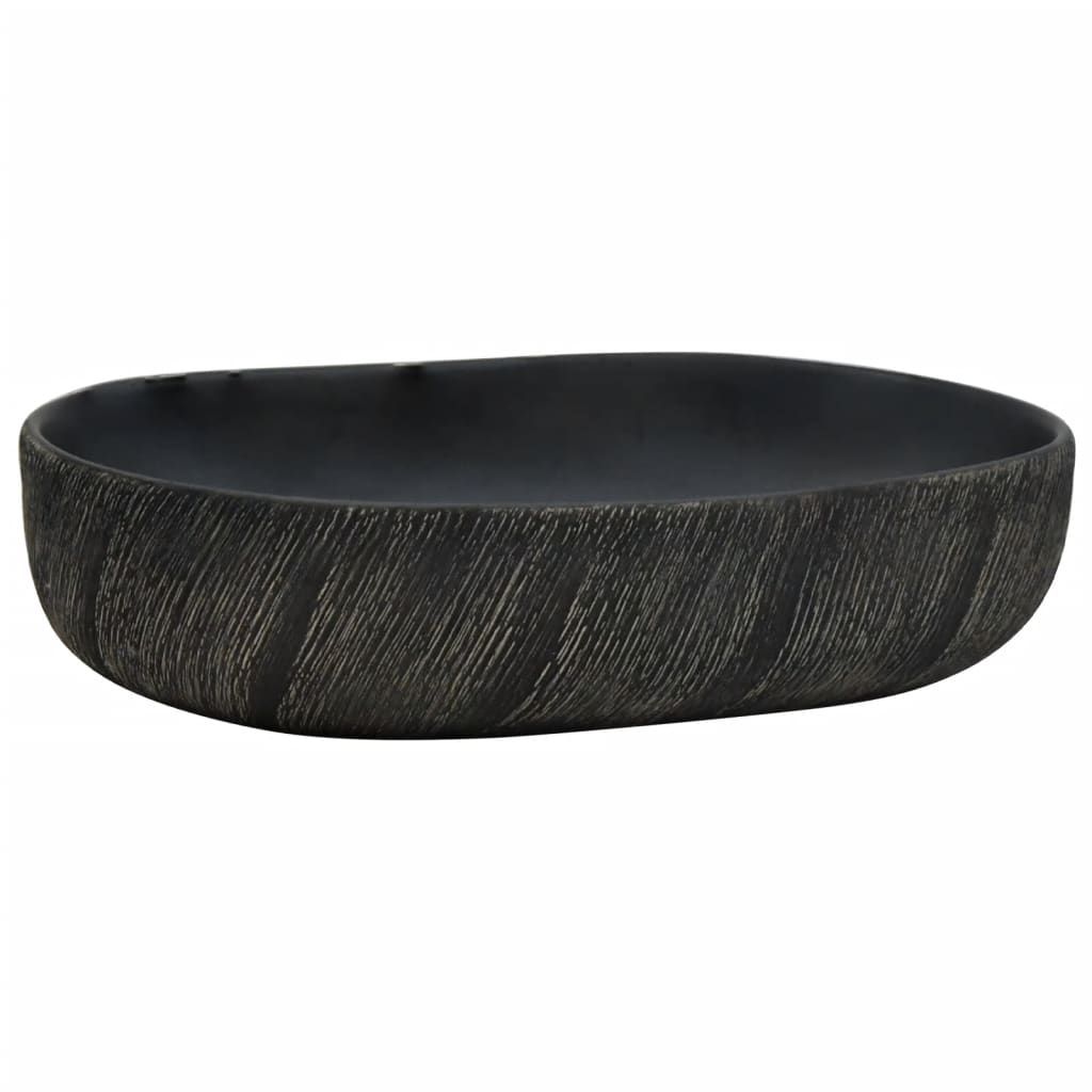 Countertop Basin Black Oval 59x40x14 cm Ceramic - Bend