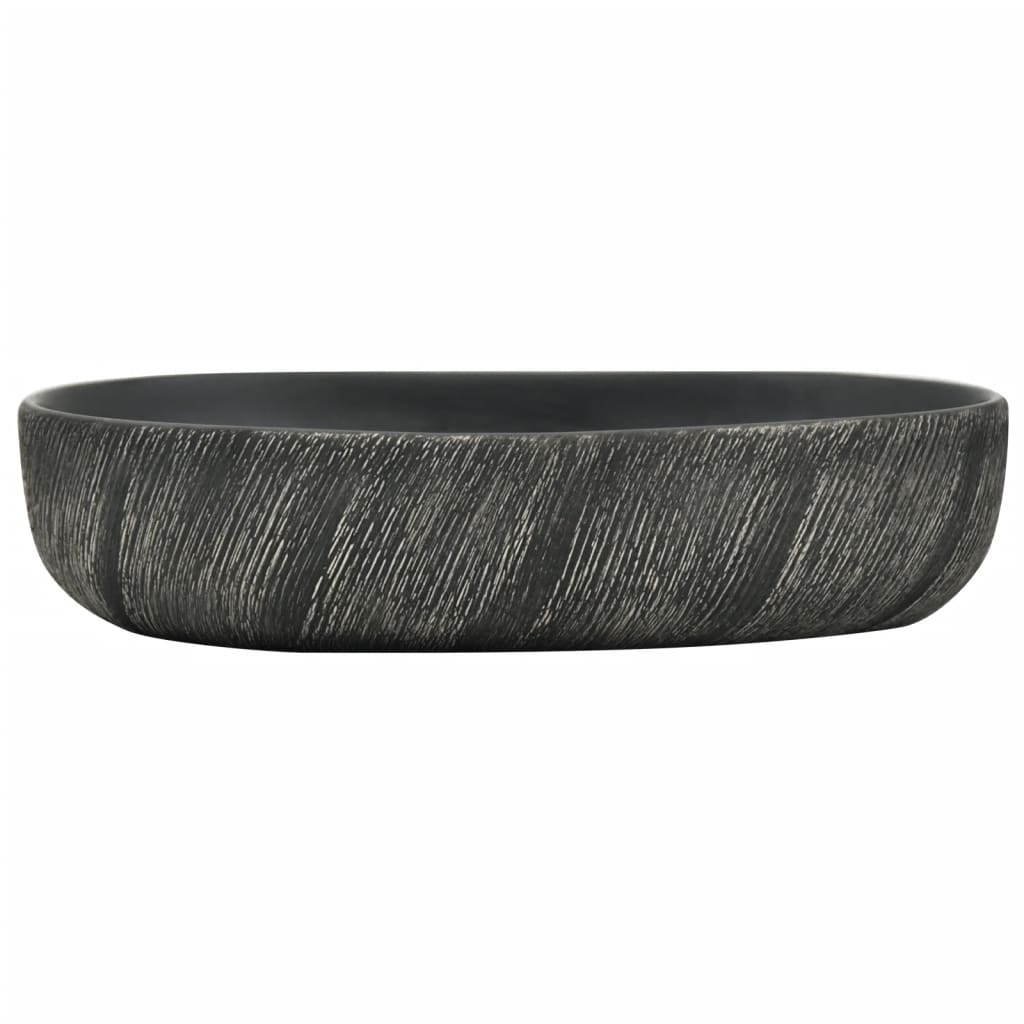 Countertop Basin Black Oval 59x40x14 cm Ceramic - Bend