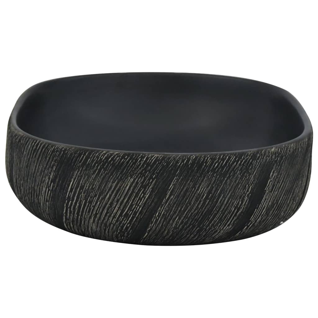 Countertop Basin Black Oval 59x40x14 cm Ceramic - Bend