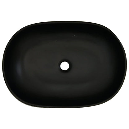 Countertop Basin Black Oval 59x40x14 cm Ceramic - Bend