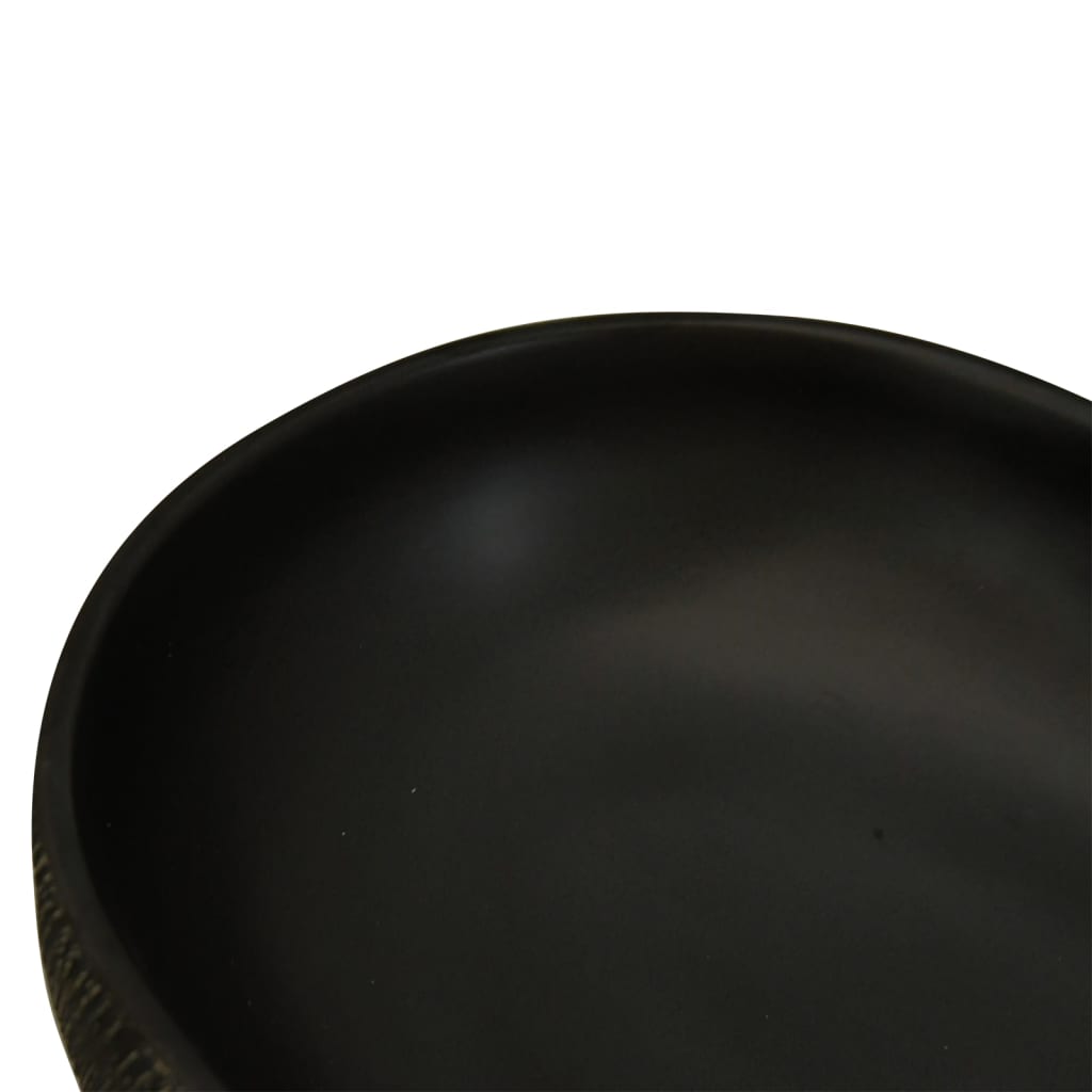 Countertop Basin Black Oval 59x40x14 cm Ceramic - Bend