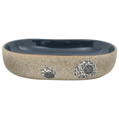 Countertop Basin Sand and Blue Oval 59x40x14 cm Ceramic - Bend