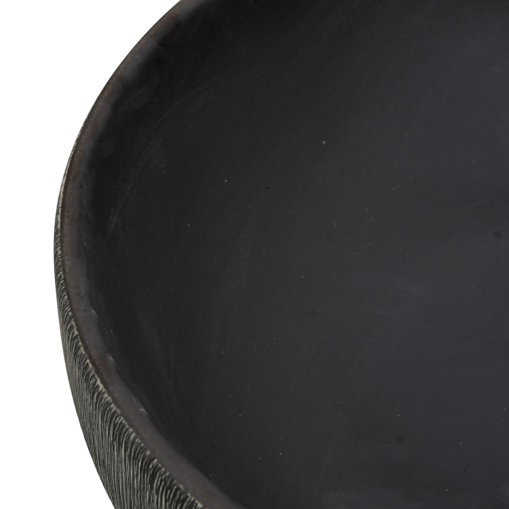 Countertop Basin Grey and Black Oval 59x40x14 cm Ceramic - Bend