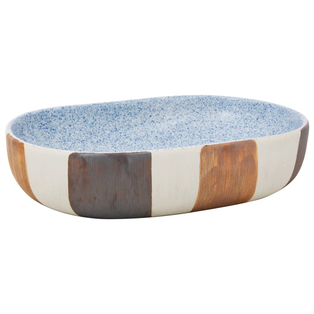 Countertop Basin Multicolour Oval 59x40x14 cm Ceramic - Bend