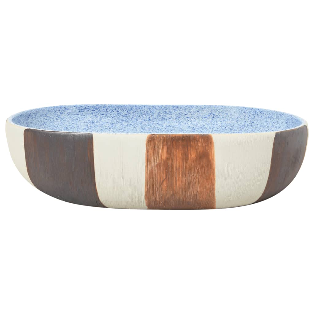 Countertop Basin Multicolour Oval 59x40x14 cm Ceramic - Bend