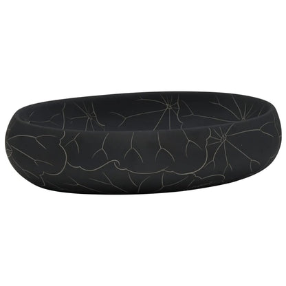 Countertop Basin Black Oval 59x40x15 cm Ceramic - Bend