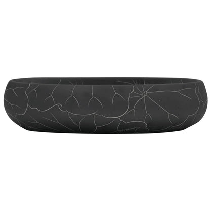 Countertop Basin Black Oval 59x40x15 cm Ceramic - Bend