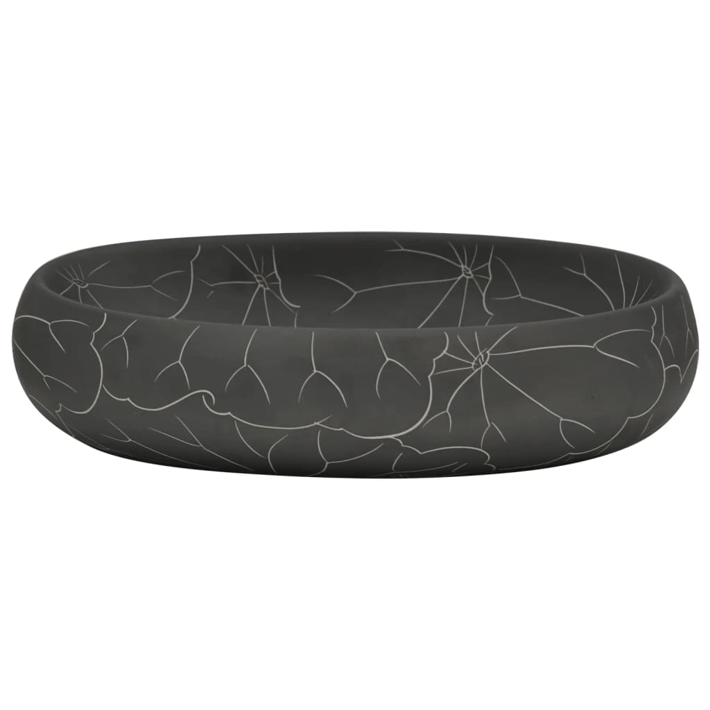 Countertop Basin Black Oval 59x40x15 cm Ceramic - Bend