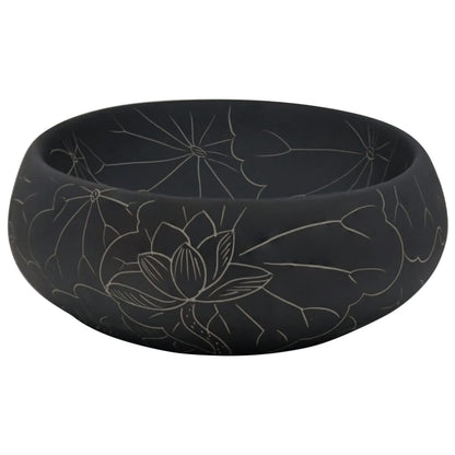 Countertop Basin Black Oval 59x40x15 cm Ceramic - Bend