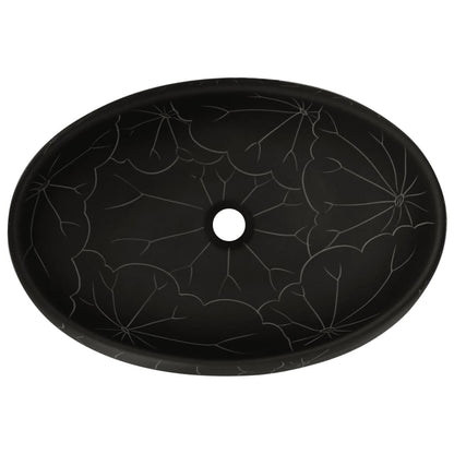 Countertop Basin Black Oval 59x40x15 cm Ceramic - Bend